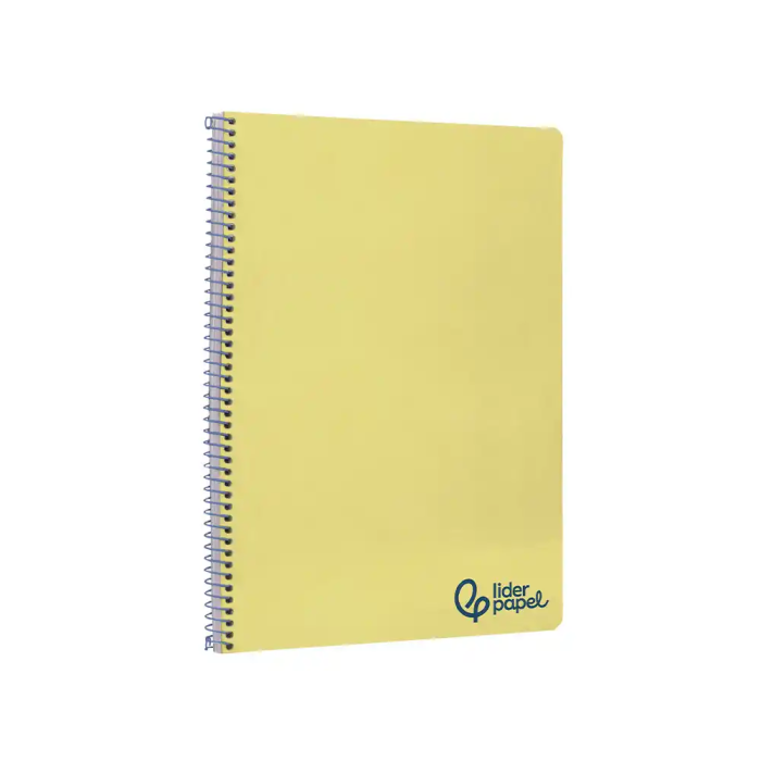 Liderpapel Wonder Cuaderno Espiral A4, Tapa Plástico, 80 Hojas, 90gr, Rayado Horizontal con Margen, Color Amarillo 2