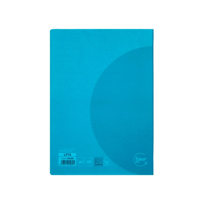 Liderpapel Libreta A4 90gr Pauta 5 2,5mm con Margen y Tapa de Plástico Colores Surtidos 48 Hojas 3