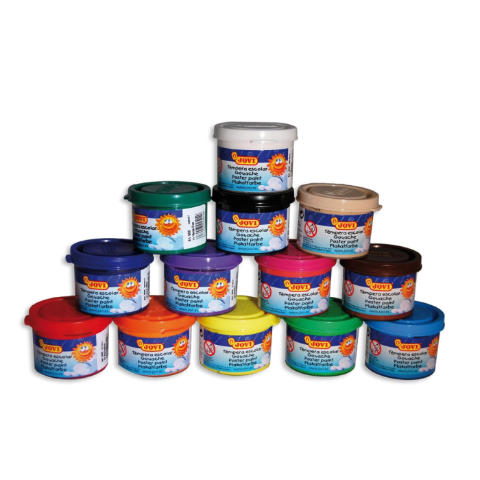 Jovi Tempera Amarillo Limón 40 cc Pintura al Agua Opaca y de Secado Rápido Ideal para Papel, Cartulina, Madera, Tela, Pasta para Modelar y Arcilla 1