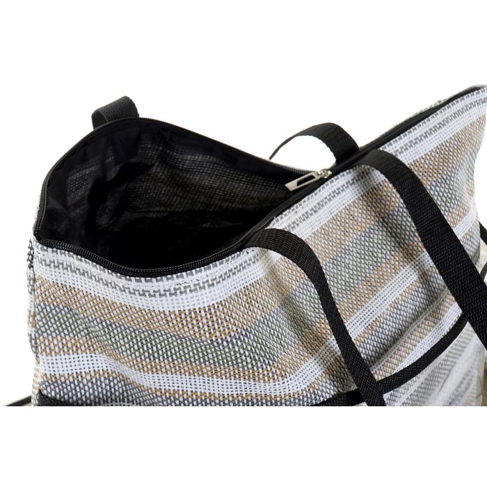 DKD Home Decor Bolso Mediterraneo Gris Verde Menta Set de 3 Piezas (2 Unidades) Lienzo y PVC 23 x 62 x 44 cm 3