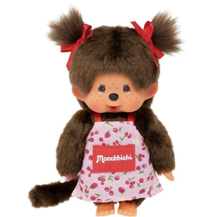 Mono de peluche - BANDAI - Delantal de flores Monchhichi - 20 cm Mono de peluche - BANDAI - Delantal de flores Monchhichi - 20 cm