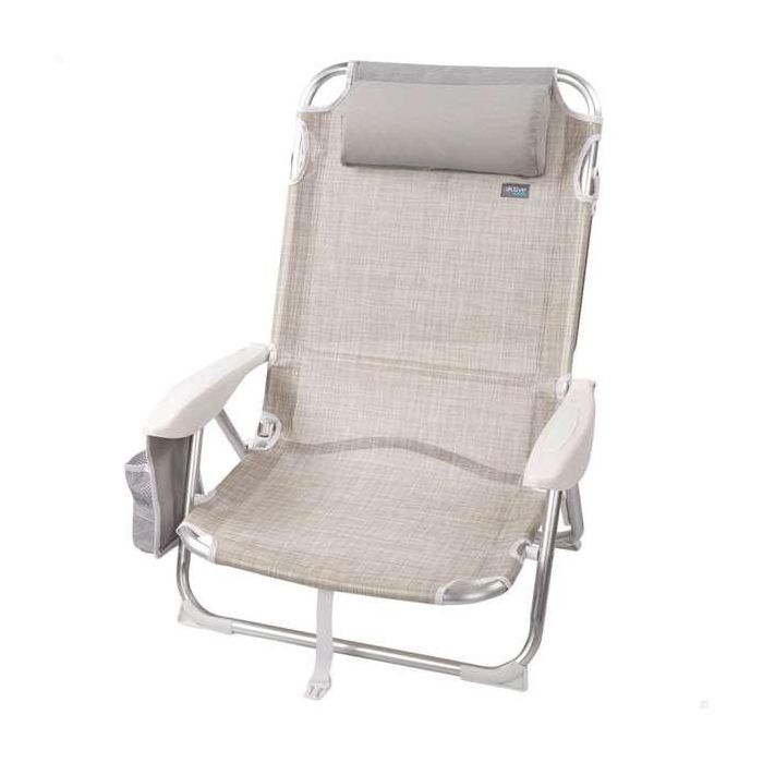 Silla playa plegable aluminio 4 posiciones ibiza 51x45x76 cm con cojin y bolso. Silla playa plegable aluminio 4 posiciones ibiza 51x45x76 cm con cojin y bolso.