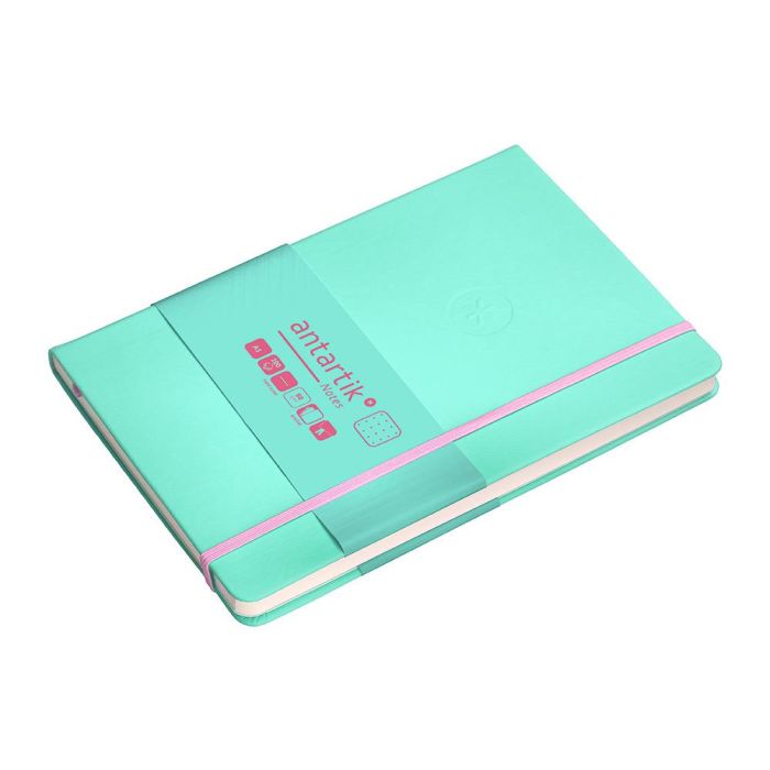 Cuaderno Con Gomilla Antartik Notes Tapa Dura A5 Hojas Puntos Rosa Y Turquesa 100 Hojas 80 gr Fsc 5