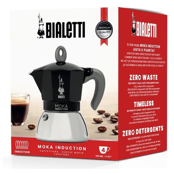 Cafetera Italiana Bialetti Moka Negro Aluminio 1 Cafetera Italiana Bialetti Moka Negro Aluminio 1
