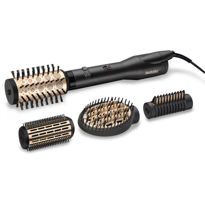 Babyliss AS970E Cepillo de Aire Rotatorio Big Hair Lustre 650W, Iónico con 4 Accesorios para Volumen, Alisar y Puntas