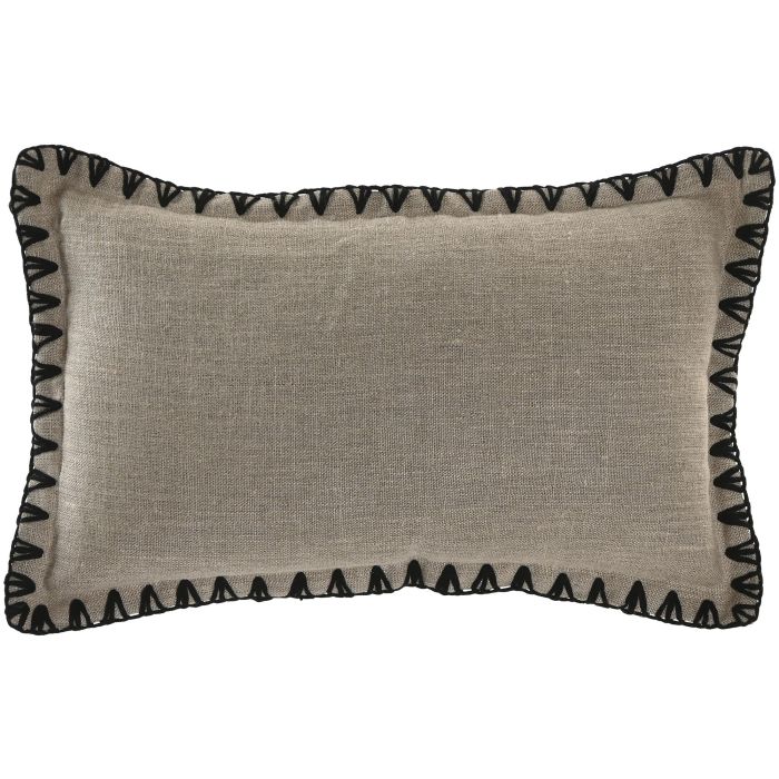 DKD Home Decor Cojín Tradicional de Lino Natural 30 x 50 cm (2 Unidades)