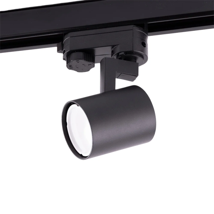 Lumiastra Foco Carril Trifásico 1xGU10 Negro Orientable para Tiendas y Exposiciones