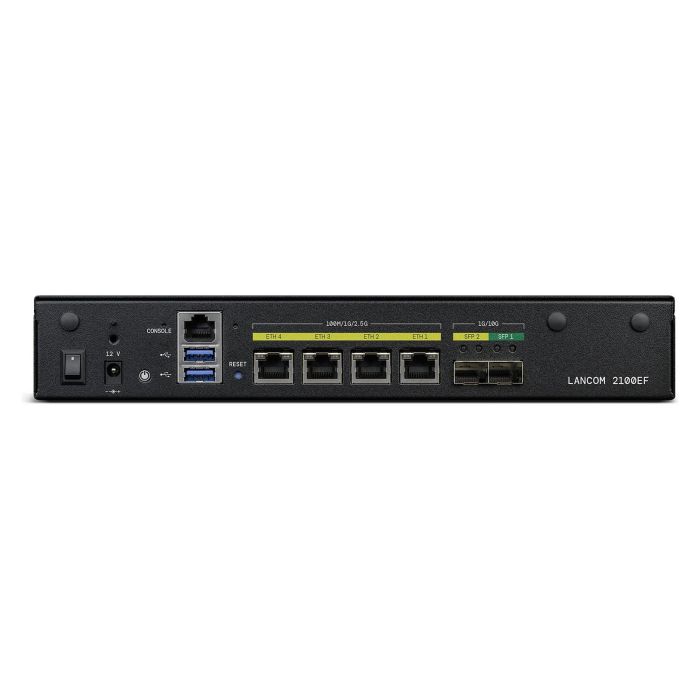 LANCOM 2100EF Negro Montaje sobremesa/pared 1U 3x Ethernet 2x SFP+ 2x USB 3.2 Gen 1 PoE LANCOM 2100EF Negro Montaje sobremesa/pared 1U 3x Ethernet 2x SFP+ 2x USB 3.2 Gen 1 PoE