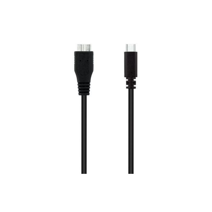 Cable USB 3.0 Nanocable 10.01.1201-BK/ USB Tipo-C Macho - MicroUSB Macho/ 1m/ Negro 1