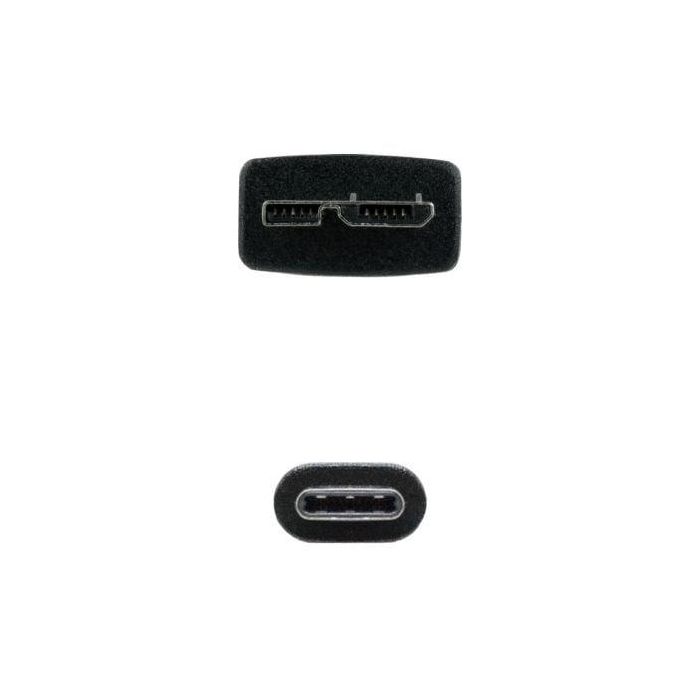 Cable USB 3.0 Nanocable 10.01.1201-BK/ USB Tipo-C Macho - MicroUSB Macho/ 1m/ Negro 2
