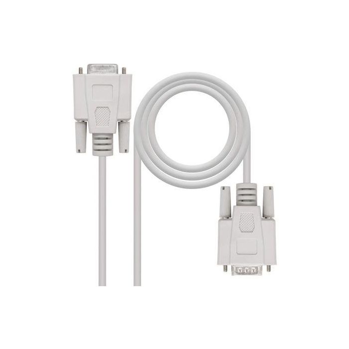 Cable Serie RS232 Nanocable 10.14.0203/ DB9 Macho - DB9 Hembra/ 3m/ Beige 1