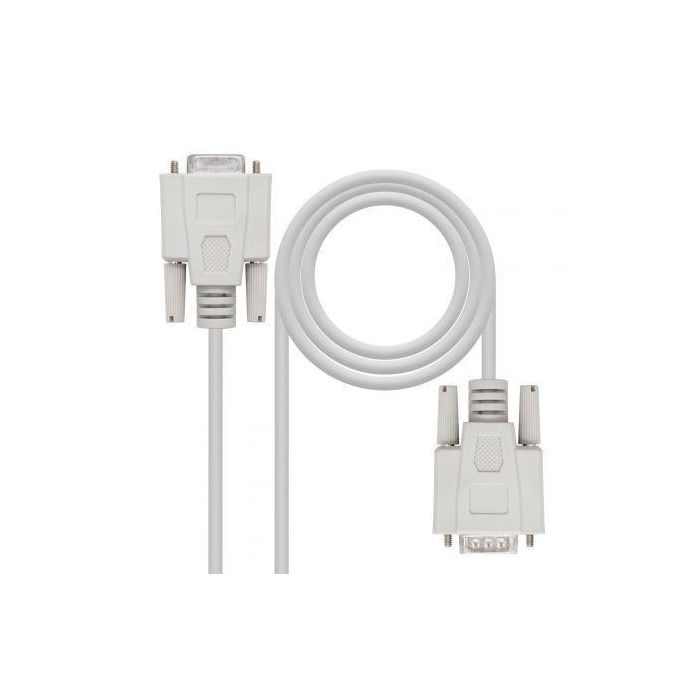 Cable Serie NULL Modem Nanocable 10.14.0502/ DB9 Macho - DB9 Hembra/ 1.8m/ Beige 2
