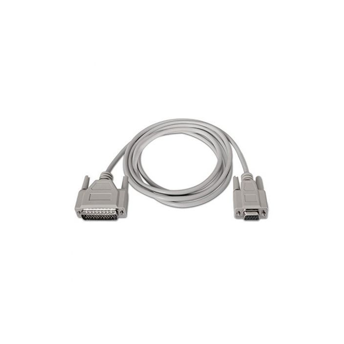 Cable Serie NULL Modem Nanocable 10.14.0802/ DB9 Hembra - DB25 Macho/ 1.8m/ Beige