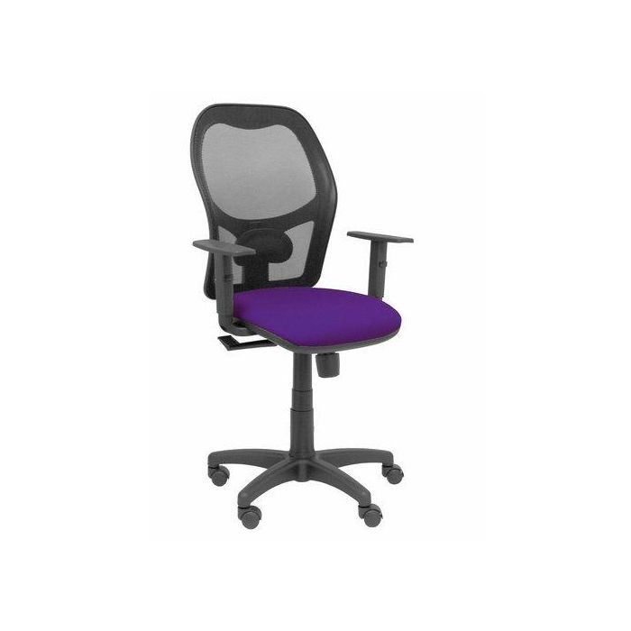 Silla Piqueras Y Crespo Alocen Brazos Regulables Mecanismo Sincro Refuerzo Lumbar Ruedas Nylon Respaldo Malla Negra Transpirable Y Asiento Tapizado Bali Morado