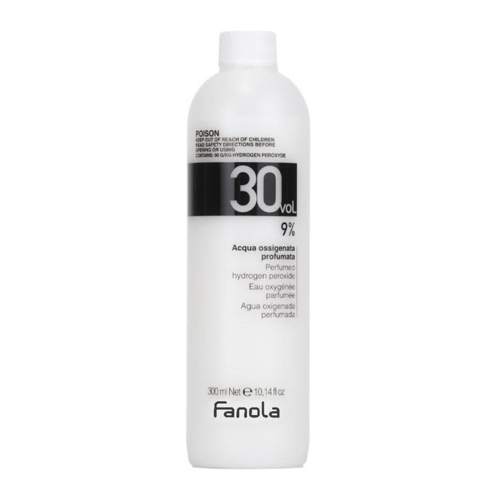 Fanola Agua Oxigenada Cremosa 30V 300ml - Máximo Efecto Cosmético, Fragancia Exótica, Compatible con Fanola Color, No Yellow Color y Color Zoom