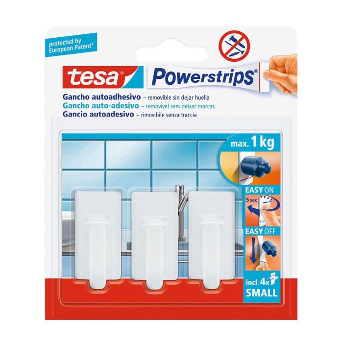 Tesa Tesa Powerstrips Classic Colgador Blanco hasta 1 kg 57530 0 Tesa Tesa Powerstrips Classic Colgador Blanco hasta 1 kg 57530 0
