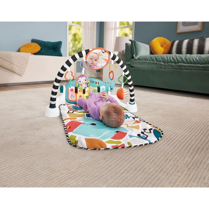 Alfombra manta actividades fisher-price kick & play con piano, luces y sonidos 3