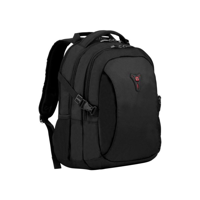 Wenger Mochila Sidebar para portátil de 10-16 pulgadas, compartimento para tablet, 2 bolsillos laterales, negro, poliéster
