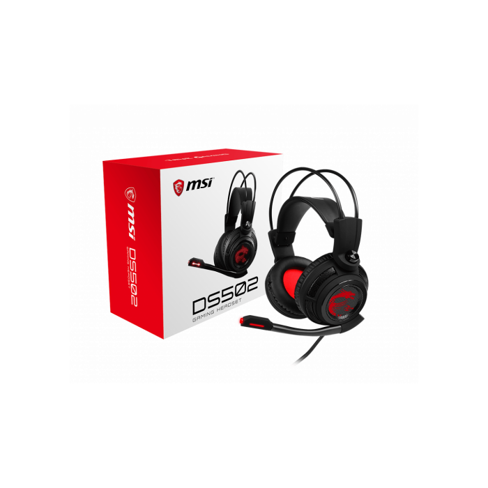 MSI DS502 Auriculares Diadema Negro, Rojo MSI DS502 Auriculares Diadema Negro, Rojo