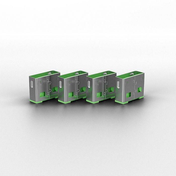 Lindy Bloqueador de Puerto USB Verde - Pack de 4 para Seguridad en PC y Entornos Públicos - Previene Acceso No Autorizado a Pendrives y Datos 1