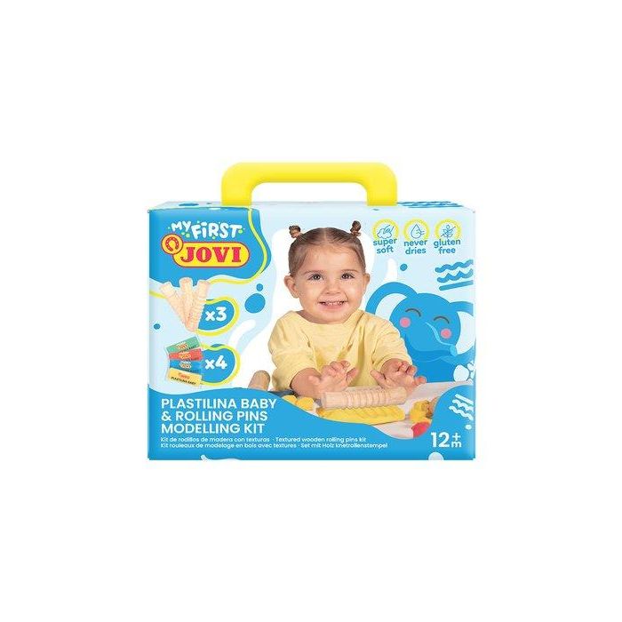 Jovi MY FIRST PLASTILINA Baby Maletín de Modelaje con Rodillos de Madera para +12 Meses