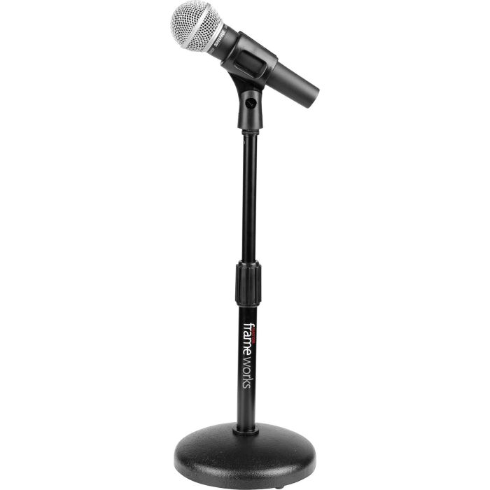 Soporte De Micro De Sobremesa Base Redonda Con Altura Regulable 4