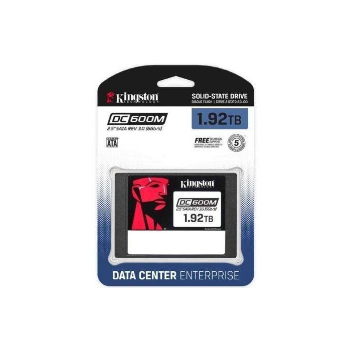 Kingston SEDC600M/1920G Disco SSD Empresarial DC600M 1.92TB SATA III 6Gbps 2.5" con PLP para Centro de Datos y Uso Mixto 1