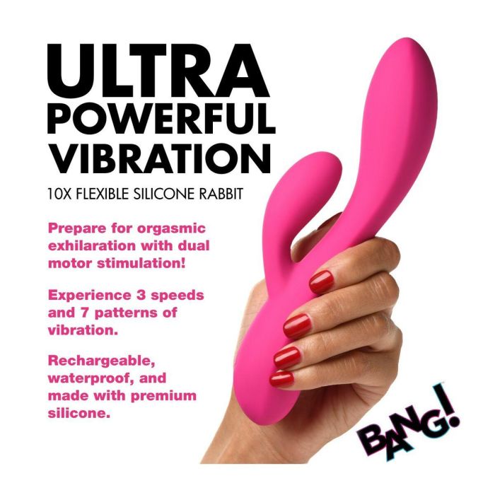 Vibrador Doble Estimulación XR Rosa Silicona 9 Vibrador Doble Estimulación XR Rosa Silicona 9