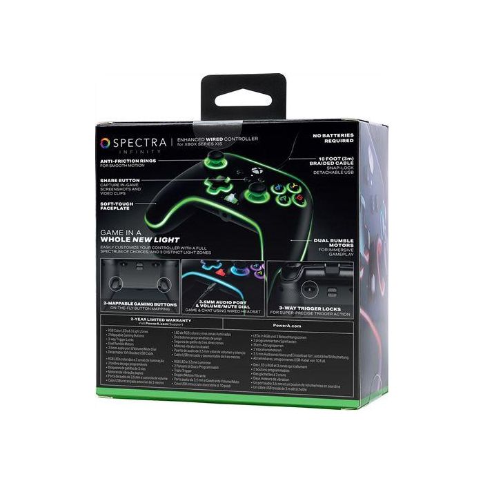 Power A Mando con Cable Spectra Infinity 1522360-01 para Xbox Serie X/S, Color Personalizable con LED 16 Power A Mando con Cable Spectra Infinity 1522360-01 para Xbox Serie X/S, Color Personalizable con LED 16