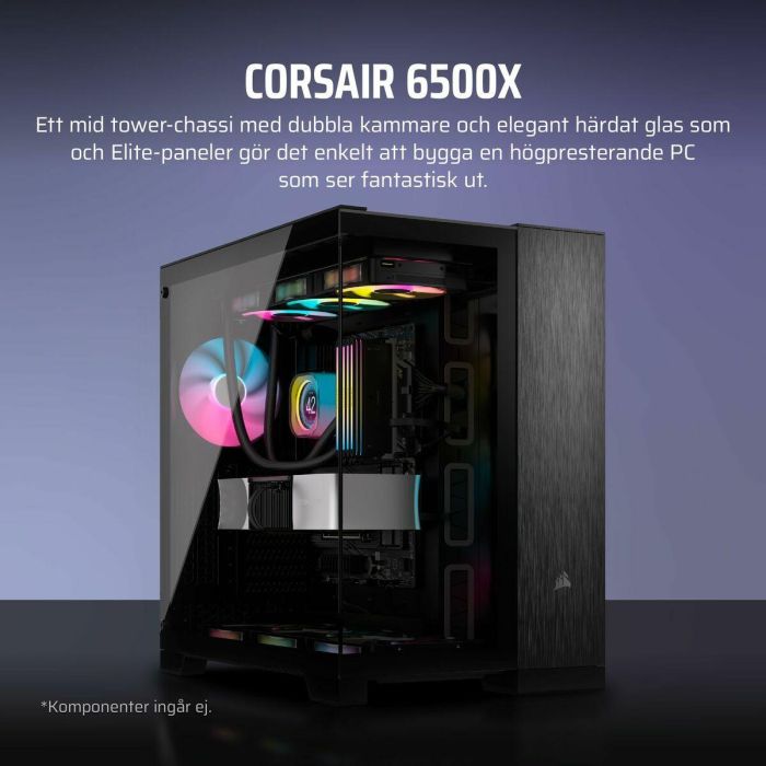 Corsair CC-9011283-WW Caja PC de torre media 6500X, aluminio negro/obsidiana 18 Corsair CC-9011283-WW Caja PC de torre media 6500X, aluminio negro/obsidiana 18