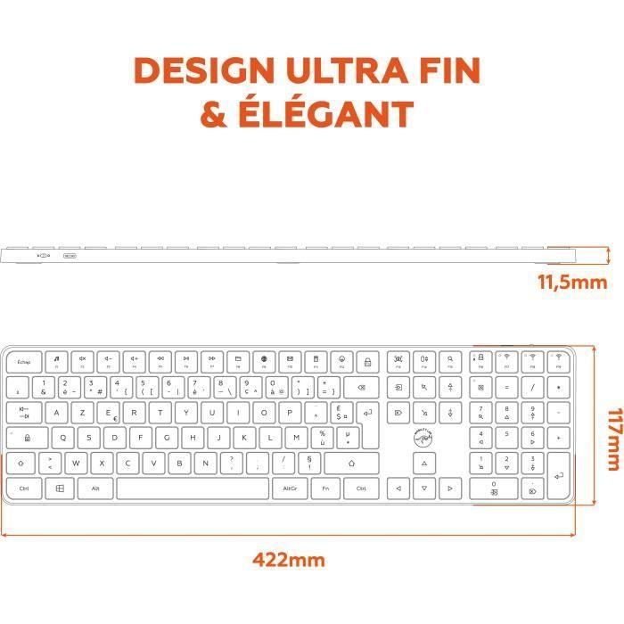 Teclado inalámbrico - Teclas planas - MOBILITY LAB - KP430W - AZERTY - FR - Negro 5