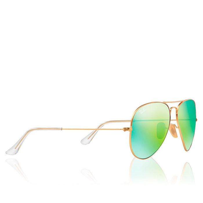 Rayban Gafas de Sol RB3025 112/19 58 mm Montura Oro Cristales Verde Flash Aviator Mujer Hombre 1
