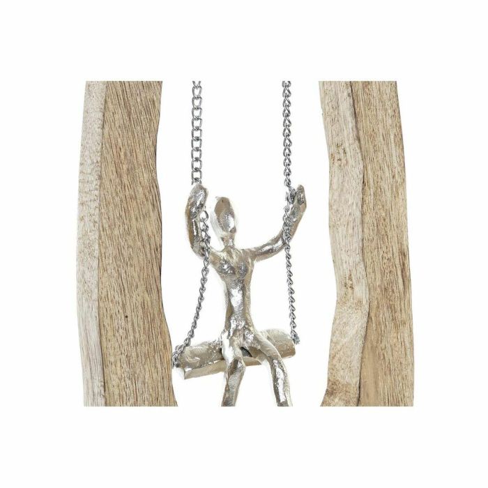 DKD Home Decor Figura Moderna con Diseño Columpio Marrón Plateado de Mango y Aluminio - 9x62x18 cm (2 Unidades) 3 DKD Home Decor Figura Moderna con Diseño Columpio Marrón Plateado de Mango y Aluminio - 9x62x18 cm (2 Unidades) 3