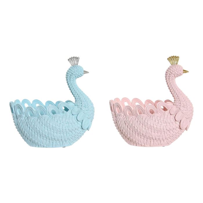DKD Home Decor Bandeja Vaciabolsillos Romántico de Resina para Hogar Azul Celeste y Rosa Palo 14.3x23x23 cm Pack 2 Unidades DKD Home Decor Bandeja Vaciabolsillos Romántico de Resina para Hogar Azul Celeste y Rosa Palo 14.3x23x23 cm Pack 2 Unidades