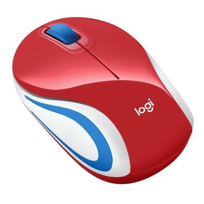 Mini mouse inalámbrico óptico LOGITECH - M187 Rojo 2