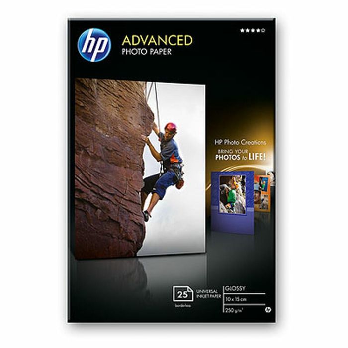 Hp Papel Fotográfico Satinado 25 Hojas -10 X 15 cm Sin Bordes