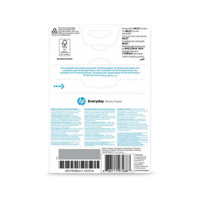 HP Papel Photo Glossy uso diario, 100 hojas, 10 x 15cm, 200gr 2