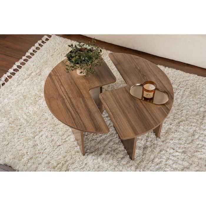 Mesa de centro redonda MOIRA Nogal - CAL1738350996215 - 90 x 90 x 41 cm 1