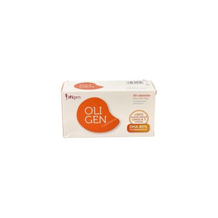 IFIGEN Oligen DHA 80% TG Enzimático 60 Cápsulas - Mantiene Funcionamiento Normal del Cerebro y Visión, Niveles de Triglicéridos