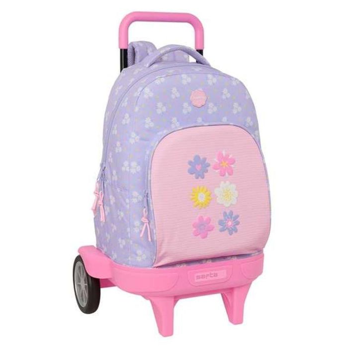 Mochila Escolar con Ruedas Safta Bouquet Rosa Lila 33 x 45 x 22 cm 0 Mochila Escolar con Ruedas Safta Bouquet Rosa Lila 33 x 45 x 22 cm 0