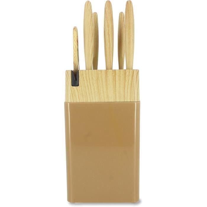 Bloque de cuchillos de 6 piezas - MENASTYL - 5041064 - Hoja de cerámica - Polipropileno - Avellana 4 Bloque de cuchillos de 6 piezas - MENASTYL - 5041064 - Hoja de cerámica - Polipropileno - Avellana 4