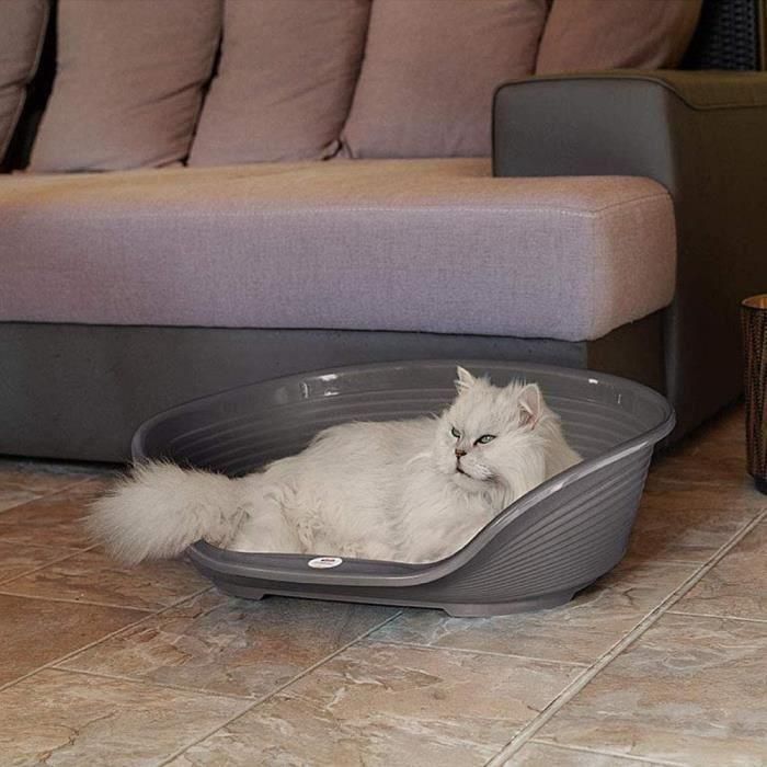 Ferplast Cama de Plástico Siesta para Perro y Gato Deluxe 4 Gris 3