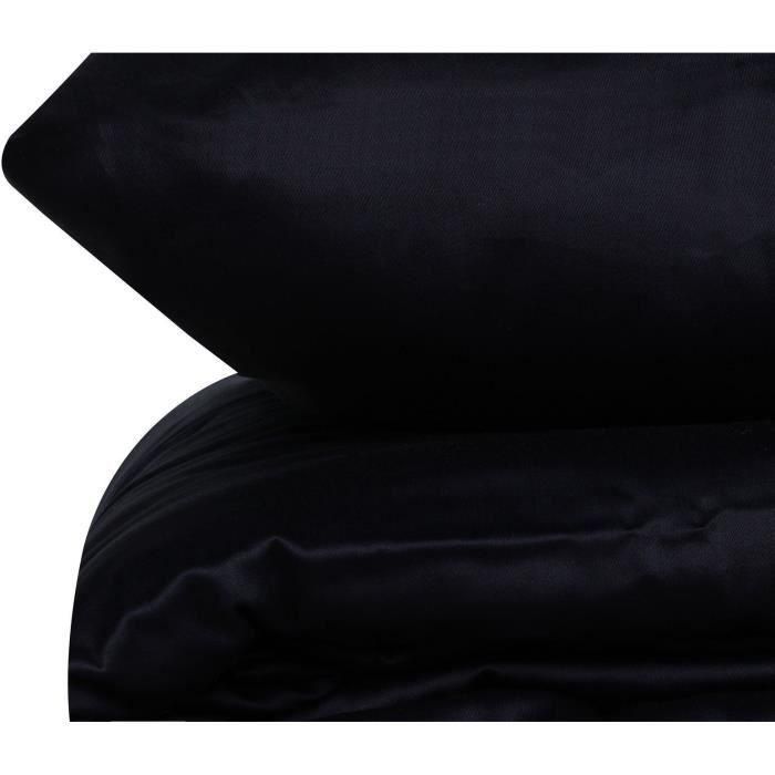 Juego de cama - 1 funda nórdica 220x240 cm + 2 fundas de almohada 60x60 cm - 100% algodón satén - Azul 3 Juego de cama - 1 funda nórdica 220x240 cm + 2 fundas de almohada 60x60 cm - 100% algodón satén - Azul 3