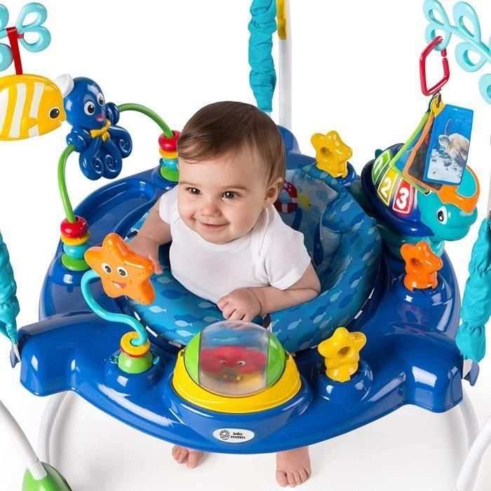 Baby Einstein Saltador y Centro de Actividades Neptune's Ocean Discovery, 360º y Altura Ajustable para Bebés con Actividades Marinas 1