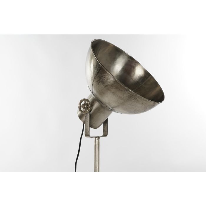 DKD Home Decor Lámpara de Pie Vintage con Foco Plateado de Metal, Bombilla E27 60W, 182 cm Alto 2