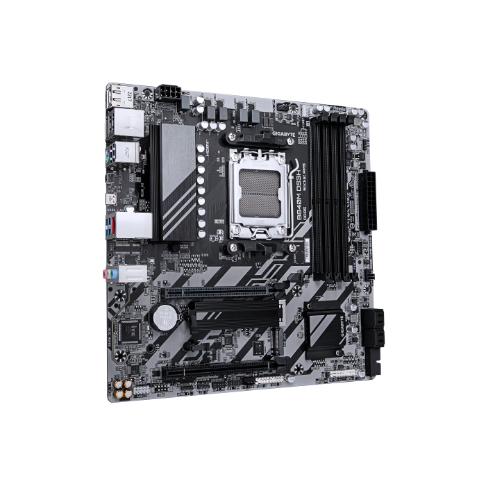 GIGABYTE B840M DS3H Placa base - Procesadores AMD Ryzen 9000, VRM de 8+2+2 fases, hasta 8200 MHz DDR5, 2xPCIe 4.0 M.2, LAN 2.5GbE, USB 3.2 Gen 1 2