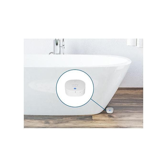 EUFY Eufy T89203D1 Sensor de Alarma de Inundación y Escarcha, Inalámbrico Wi-Fi, Blanco, Sensor de Humedad y Temperatura