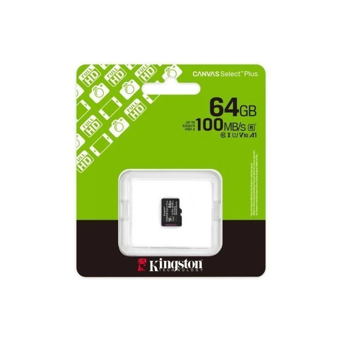 Kingston Tarjeta Memoria CANVAS Select Plus 64GB microSDXC UHS-I U1 V10 A1 Clase 10 100MB/s SDCS3/64GBSP 2 Kingston Tarjeta Memoria CANVAS Select Plus 64GB microSDXC UHS-I U1 V10 A1 Clase 10 100MB/s SDCS3/64GBSP 2