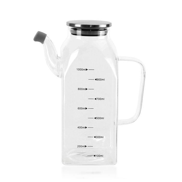 Aceitera cuadrada de borosilicato y metal 1000 ml - La Mediterranea (6 Unidades) 4 Aceitera cuadrada de borosilicato y metal 1000 ml - La Mediterranea (6 Unidades) 4