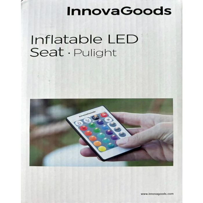 Asiento Hinchable con LED Multicolor y Mando a Distancia Pulight InnovaGoods 15 Asiento Hinchable con LED Multicolor y Mando a Distancia Pulight InnovaGoods 15